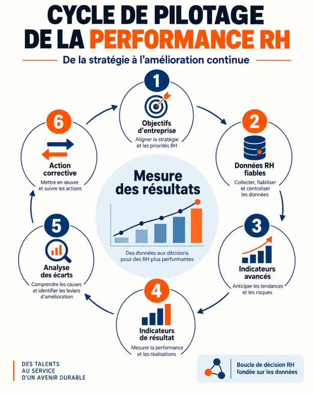 Infographie du cycle de pilotage de la performance ressources humaines